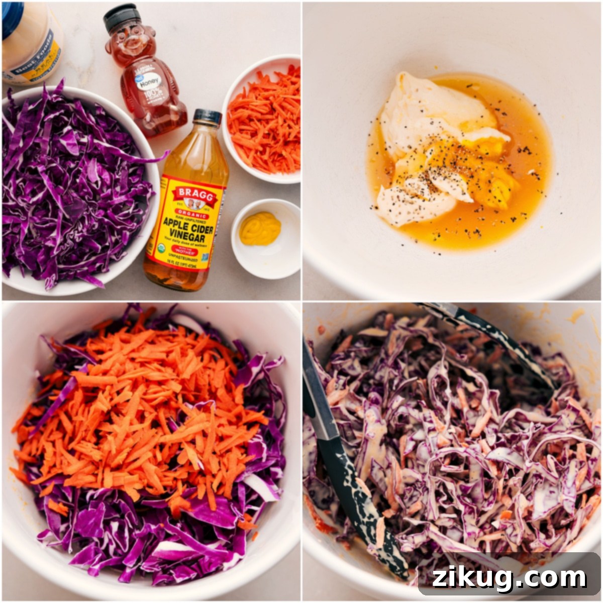 Prepare a delicious slaw to serve with the Crockpot BBQ Chicken.