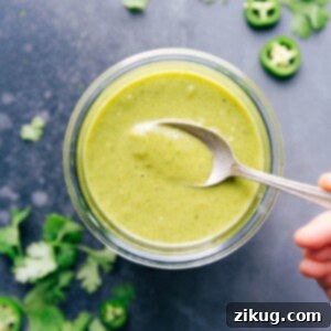 A small jar of homemade green enchilada sauce.