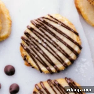 Shortbread cookies with a tempting chocolate drizzle.