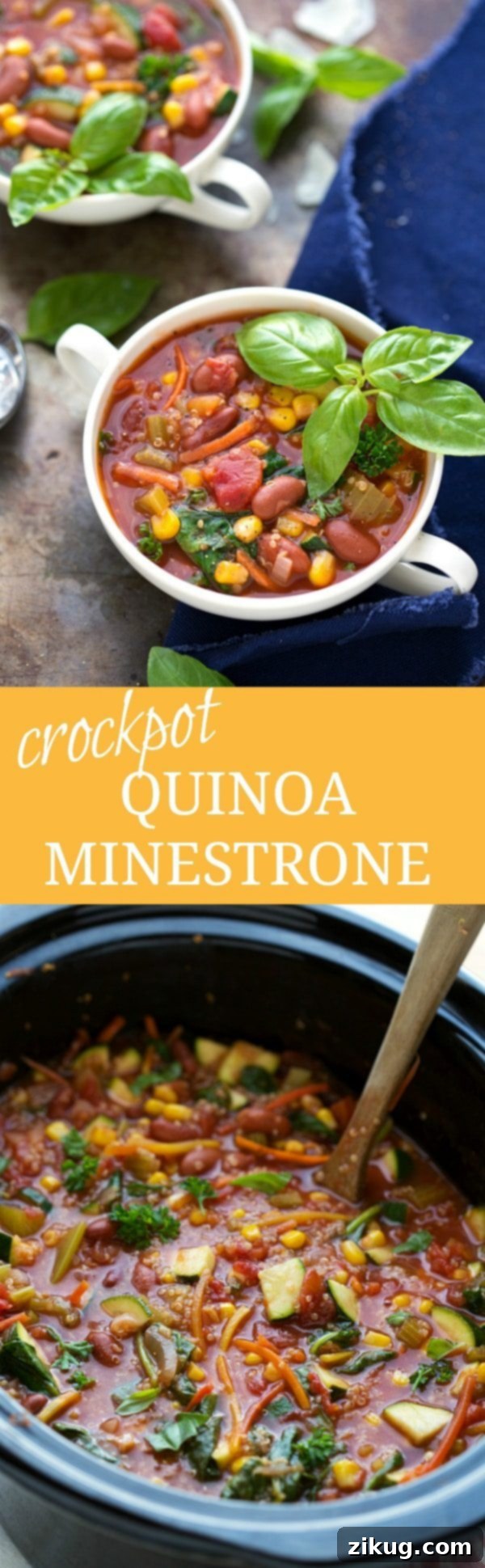 Easy Crockpot Quinoa Minestrone