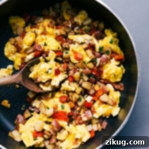 Morning Skillet Delight 2 The finished, savory breakfast, hot and ready for serving.
