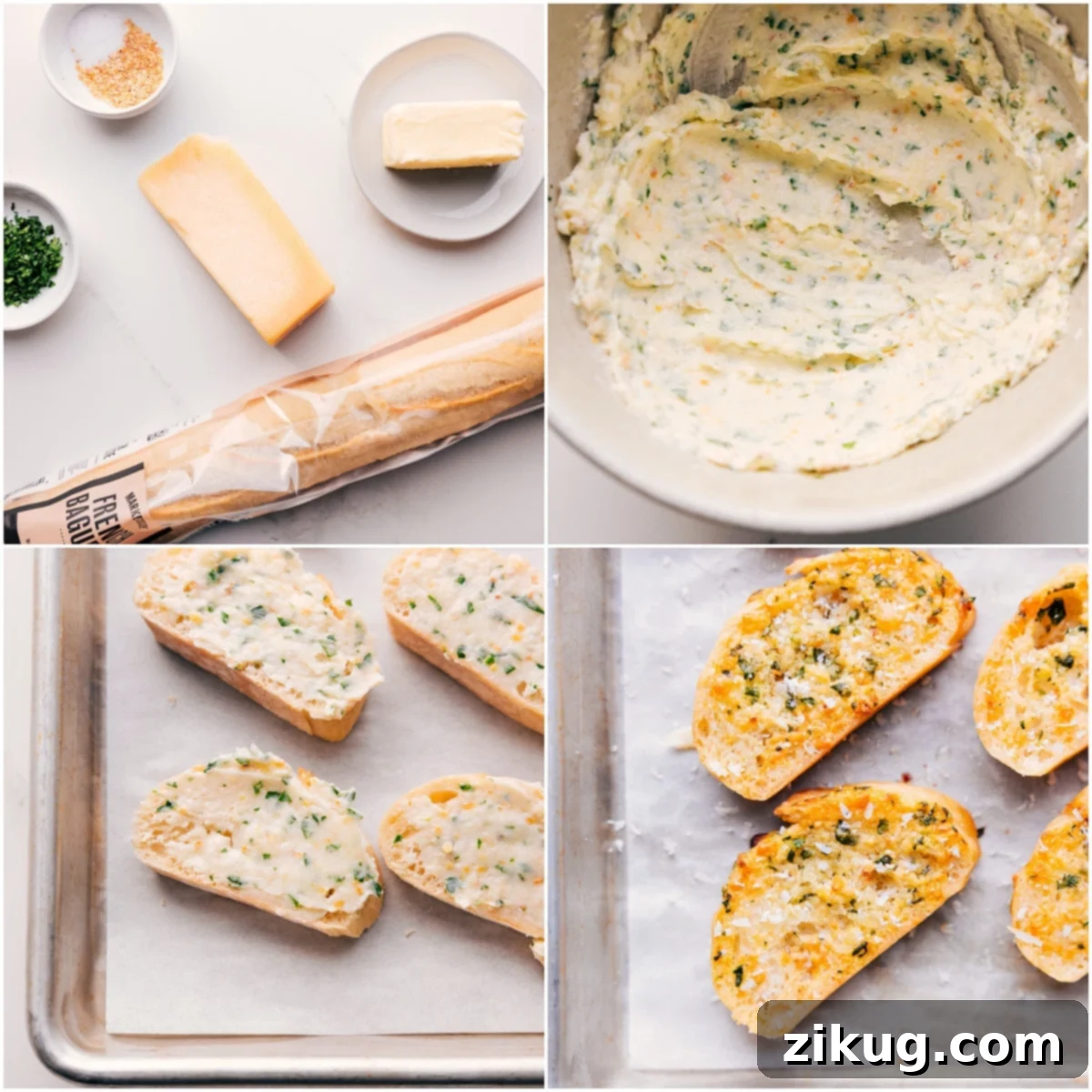 How To Make Crispy And Cheesy Baguettes To Dip In Tomato Soup Golden-brown, buttery, and cheesy baguette slices cooking on a baking sheet, ready to be dipped into the rich tomato soup.