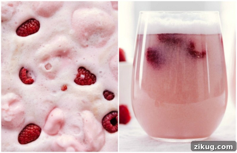 Up-close shot of this easy Sherbet Punch, showing its inviting texture and colors.