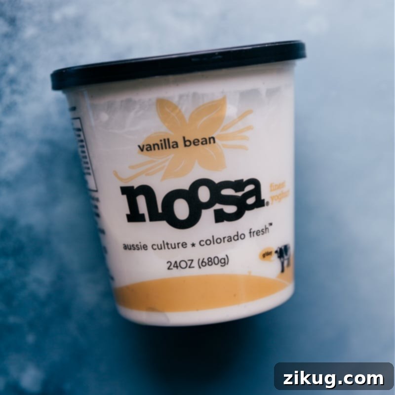 Noosa Vanilla Bean Yogurt Yogurt container, specifically Noosa, used as an ingredient.