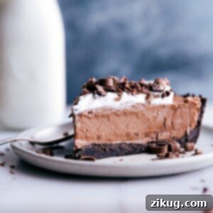 A decadent slice of Nutella pie, crowned with whipped cream and chocolate shavings, on a plate with a spoon, inviting a bite.