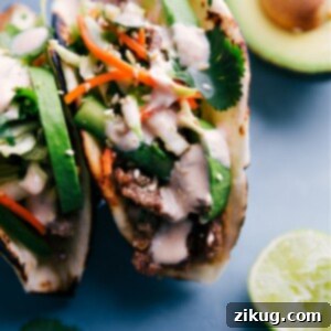 A beautifully plated Korean Beef Taco.