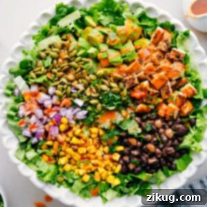 Chipotle Chicken Salad with a rich, smoky dressing, garnished with fresh cilantro.