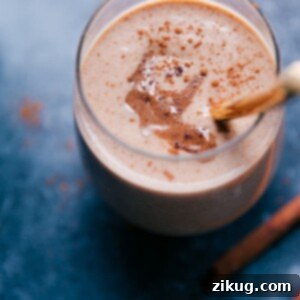 Creamy Cauliflower Dream 2 Cauliflower Smoothie garnished with cinnamon