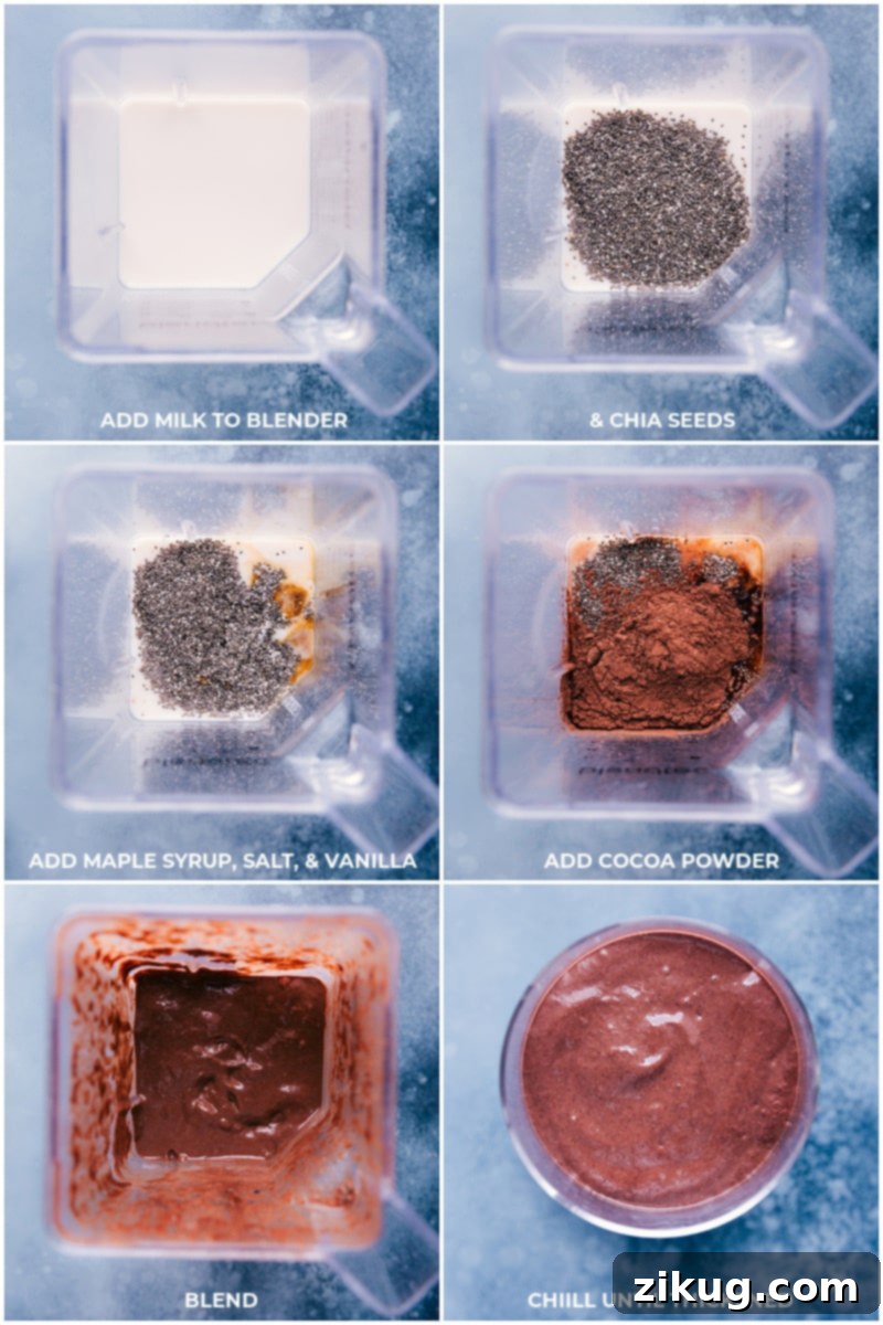 Process shots of ingredients in the blender.