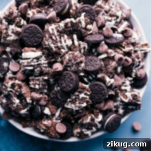 Delicious Cookies and Cream Muddy Buddies snack mix