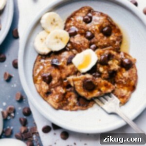 Finished breakfast, warm and topped with butter and fresh banana slices.