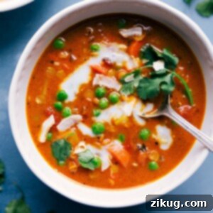 Curry Lentil Soup in a bowl