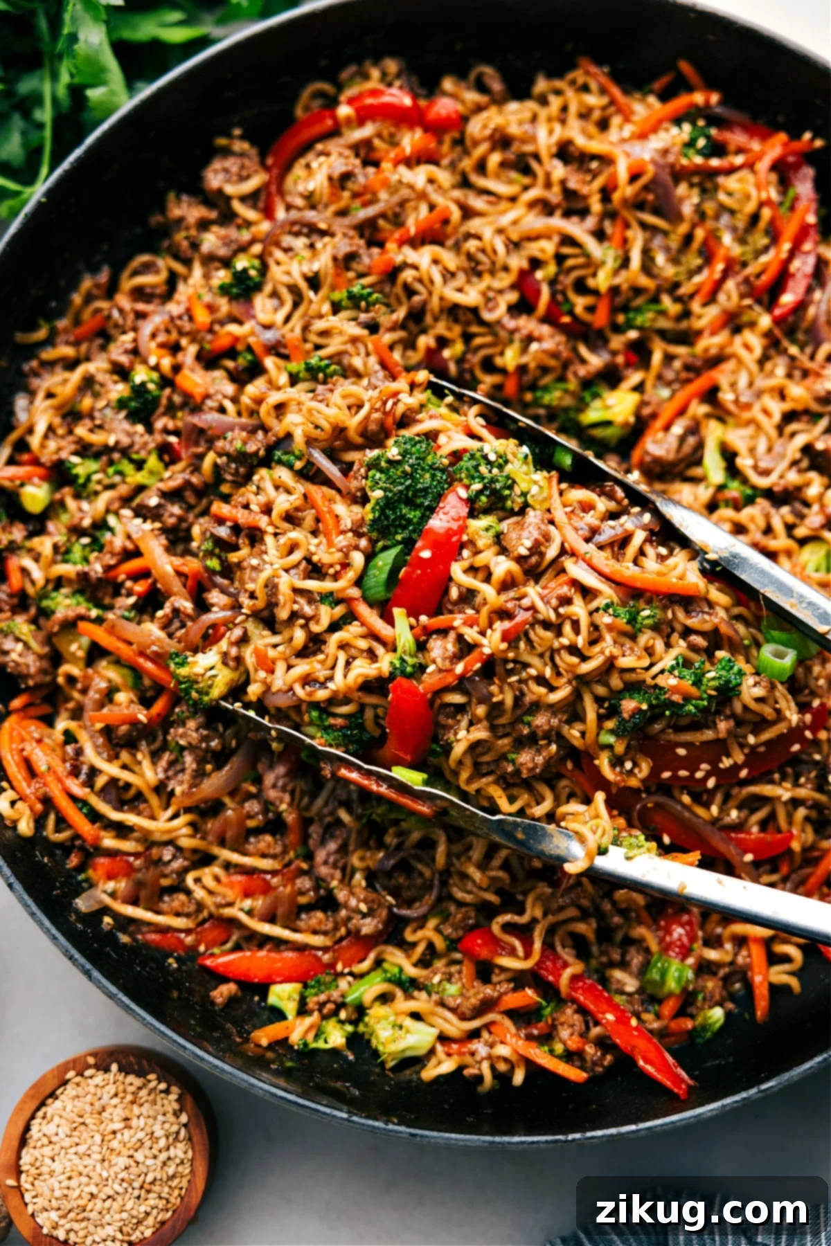 Ground Beef Ramen is in the pot and ready to enjoy.