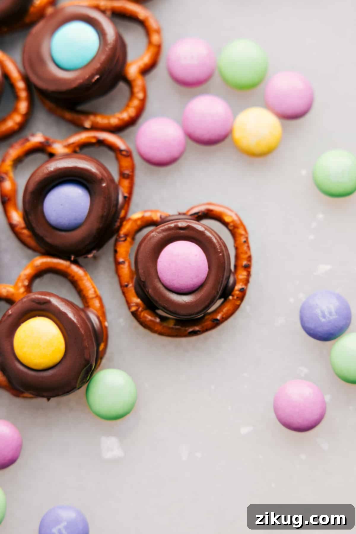 A tray of perfectly crafted Easter Pretzels, showcasing their simple beauty.
