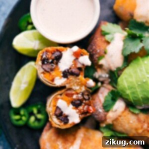 Crispy Air Fryer Sweet Potato and Black Bean Egg Rolls 2 img 97382 7