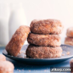 Air-Fried Doughnut Delights 3 Finished Air Fryer Donuts on a plate, ready to be served and enjoyed.