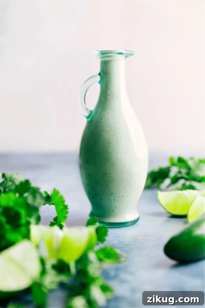 Discover the irresistible Cafe Rio Dressing – a creamy, zesty cilantro-lime dressing that's incredibly easy to make at home. This copycat recipe is packed with flavor and perfect for salads, tacos, and more! Cafe Rio Dressing in the jar