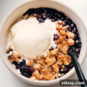 Award-winning Blueberry Cobbler, golden and bubbling
