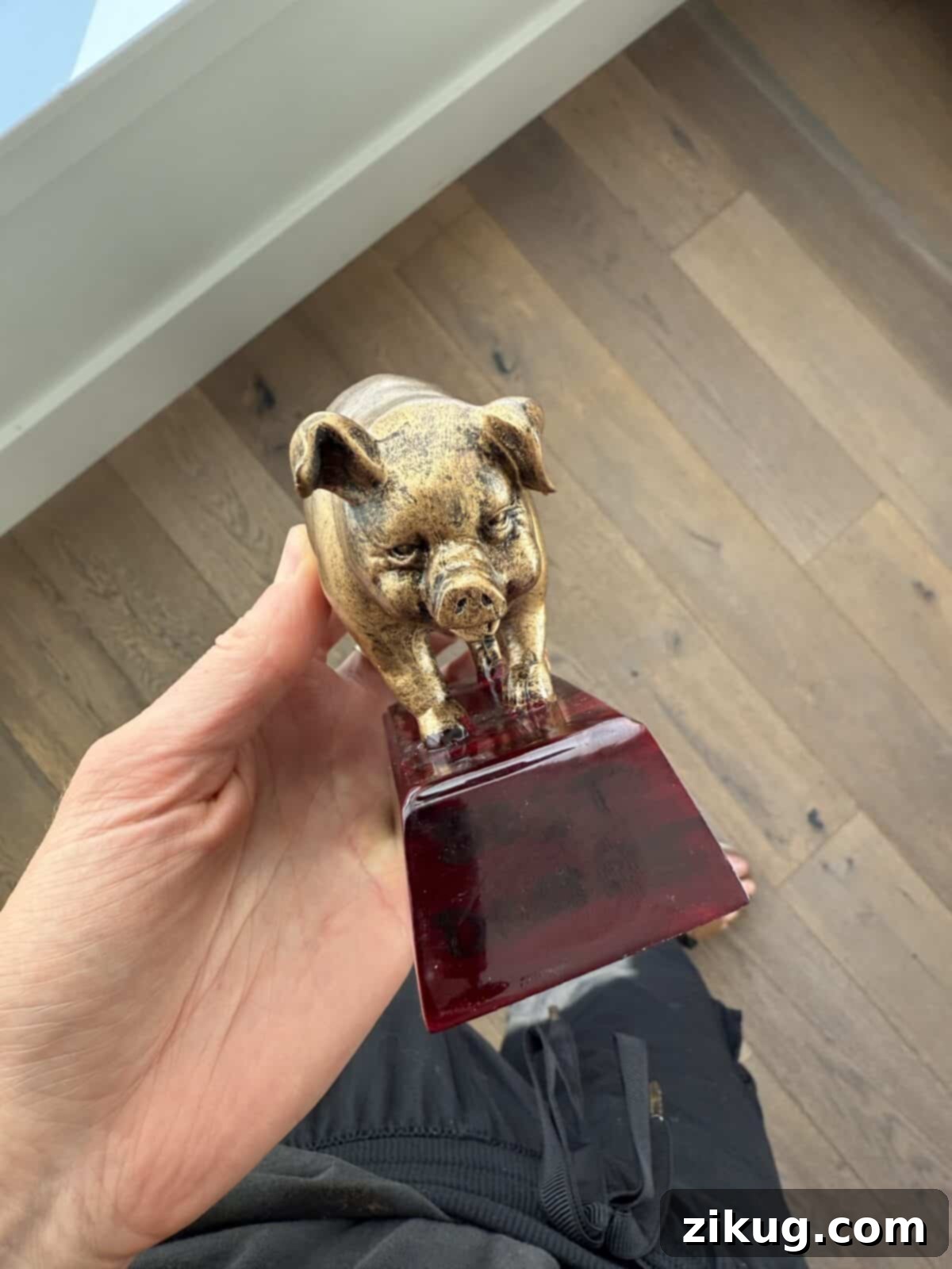 Homemade Blueberry Cobbler 3 The Bronzed Pig trophy, a symbol of culinary triumph