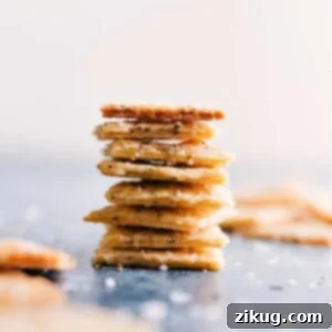 Close-up image of Homemade Parmesan and Italian Herb Crackers.