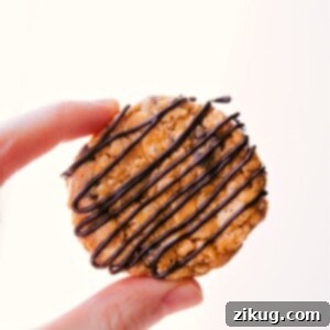 Finished No-Bake Healthy Breakfast Cookies, stacked and ready to eat.