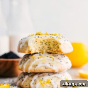 Lemon Poppyseed Cookies with glaze