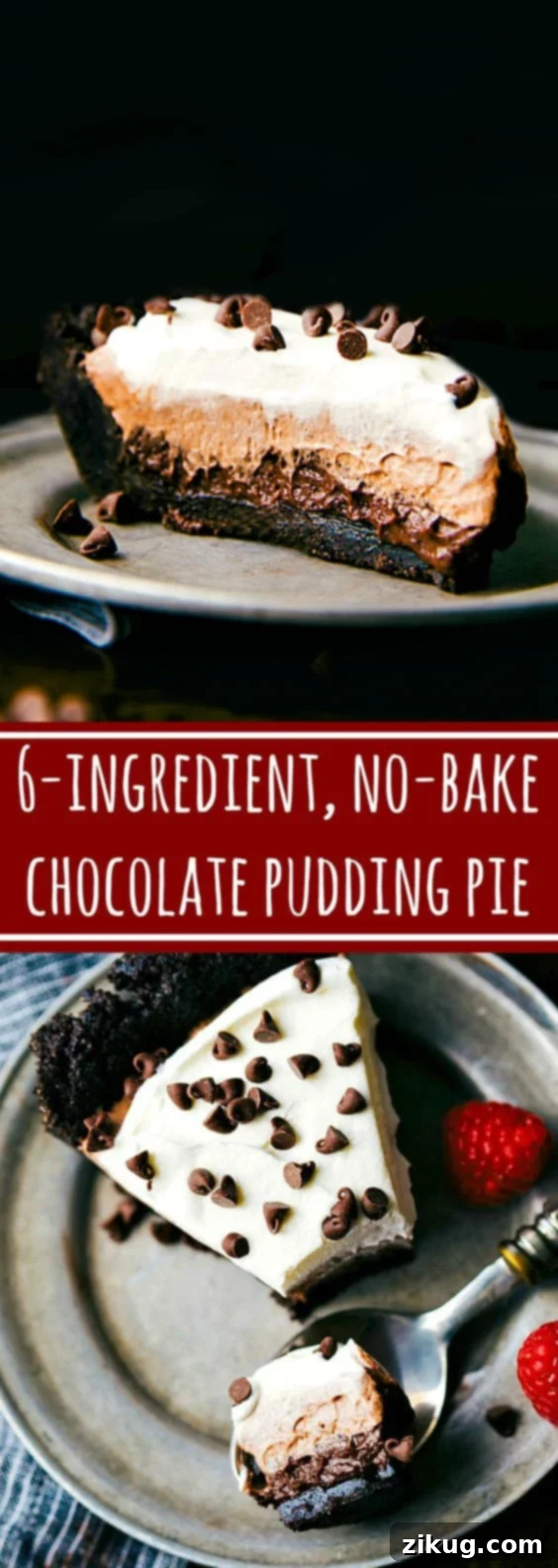 Velvet Chocolate Pudding Pie 2 The BEST and easiest dessert! 6-ingredient NO BAKE Chocolate Pudding Pie. Impressive looking, little effort
