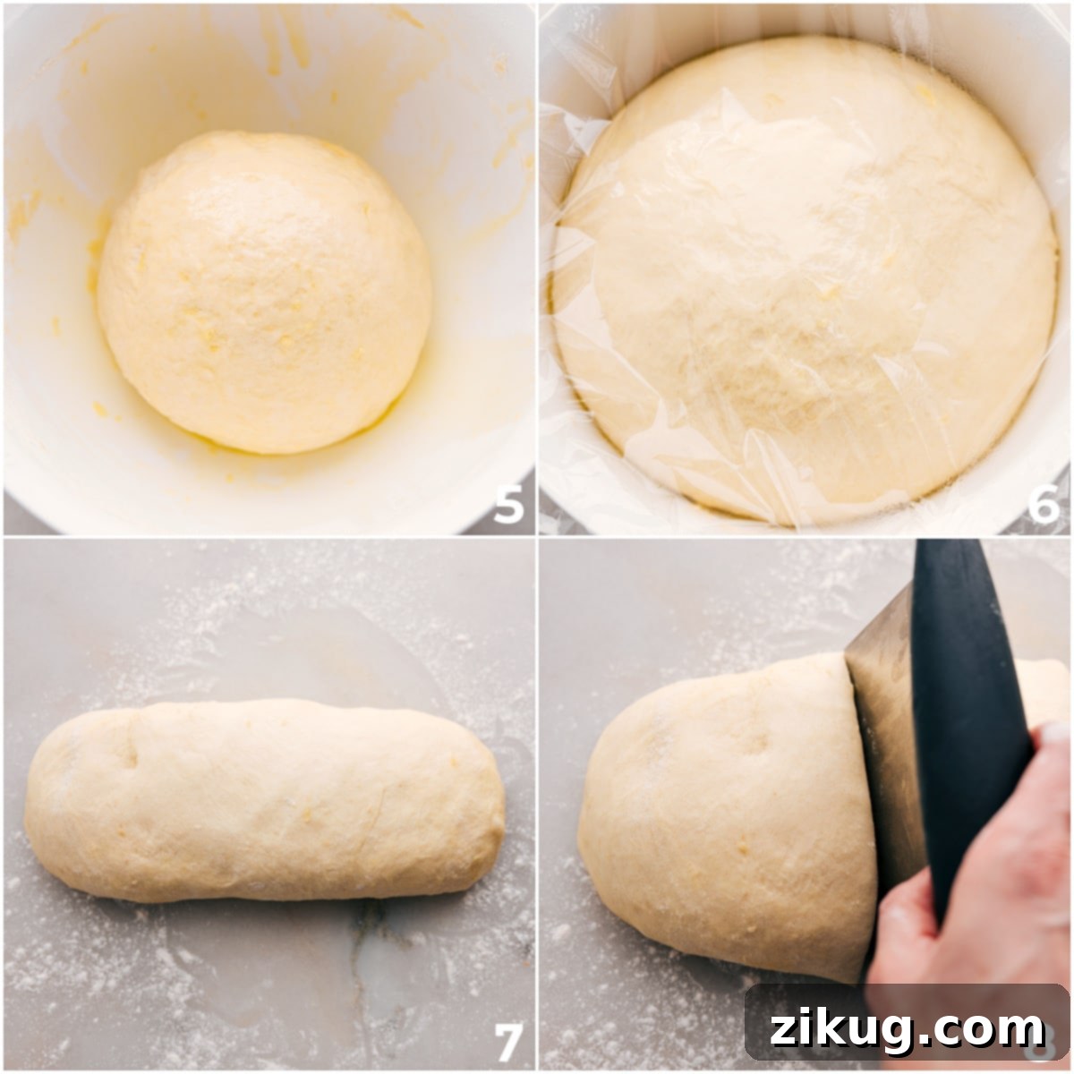 How to Prepare Pizza Dough Balls for Baking Proofed pizza dough divided into three portions and shaped into balls, ready for the next step of pizza making.