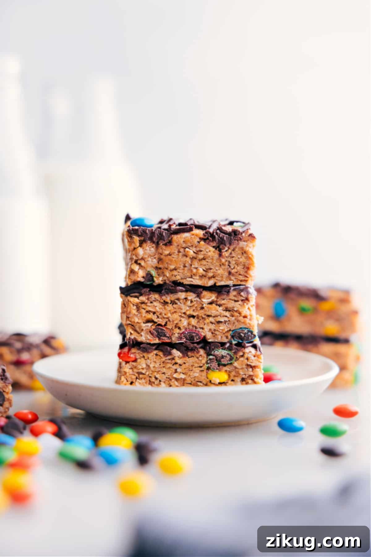 Energy Bars Recipe Squares Neatly stacked squares of energy bars, showcasing their wholesome texture and delicious appeal.