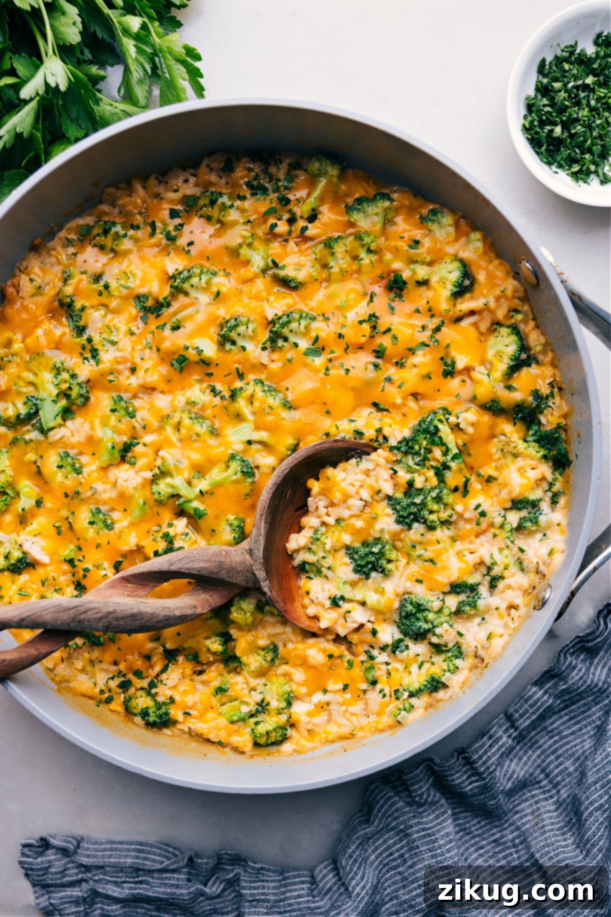 Creamy Chicken Broccoli Rice Casserole One skillet Creamy Chicken Broccoli Rice Casserole recipe freshly made, ready to be enjoyed.