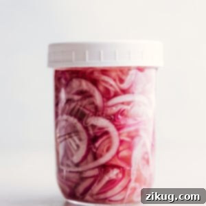 Tangy Pickled Red Onions 3 Pickled Red Onions recipe in a jar.