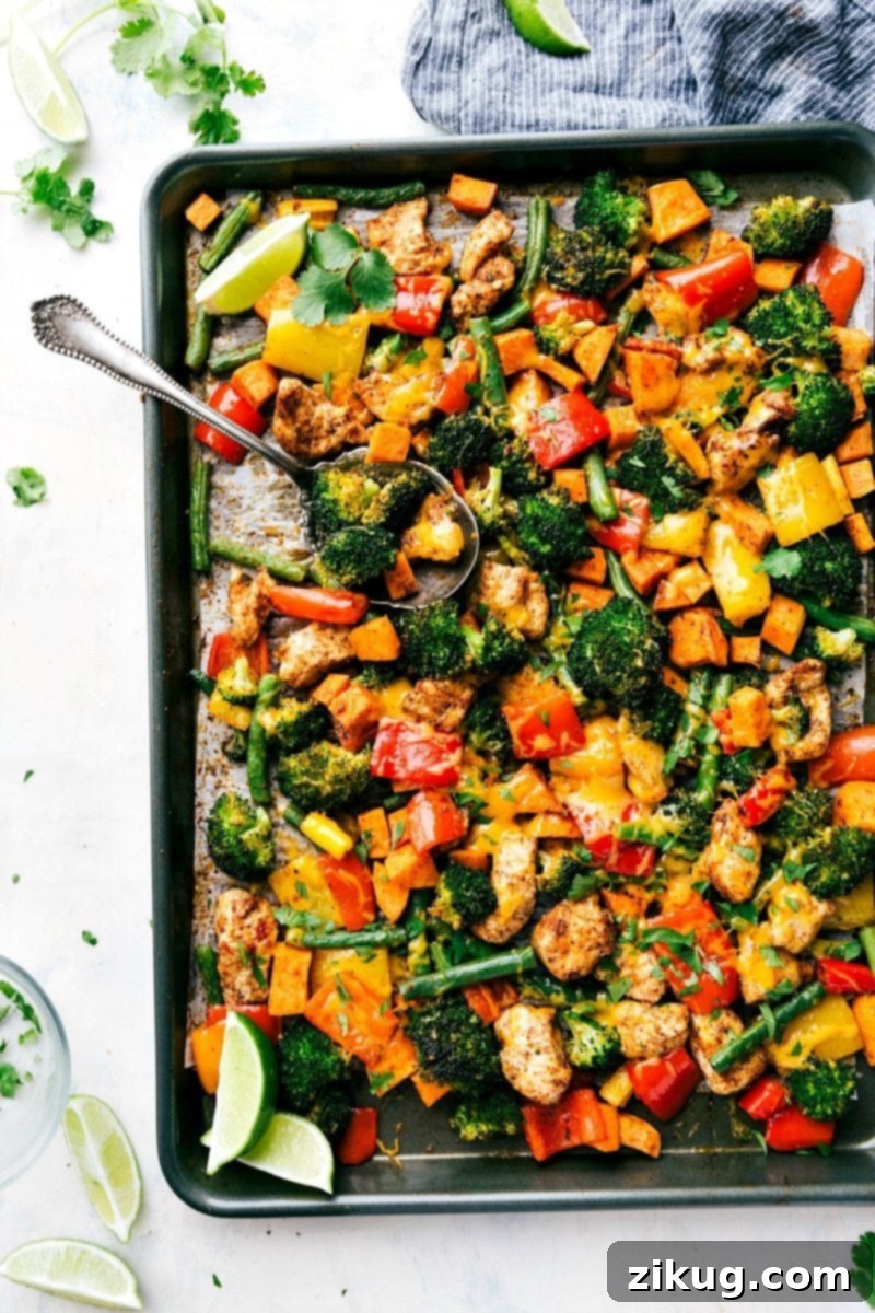 Sheet Pan Roasted Chicken and Vegetables 2 One Pan Healthy Chicken and Veggies - a great healthy way to meal prep for the week! Recipe via chelseasmessyapron.com