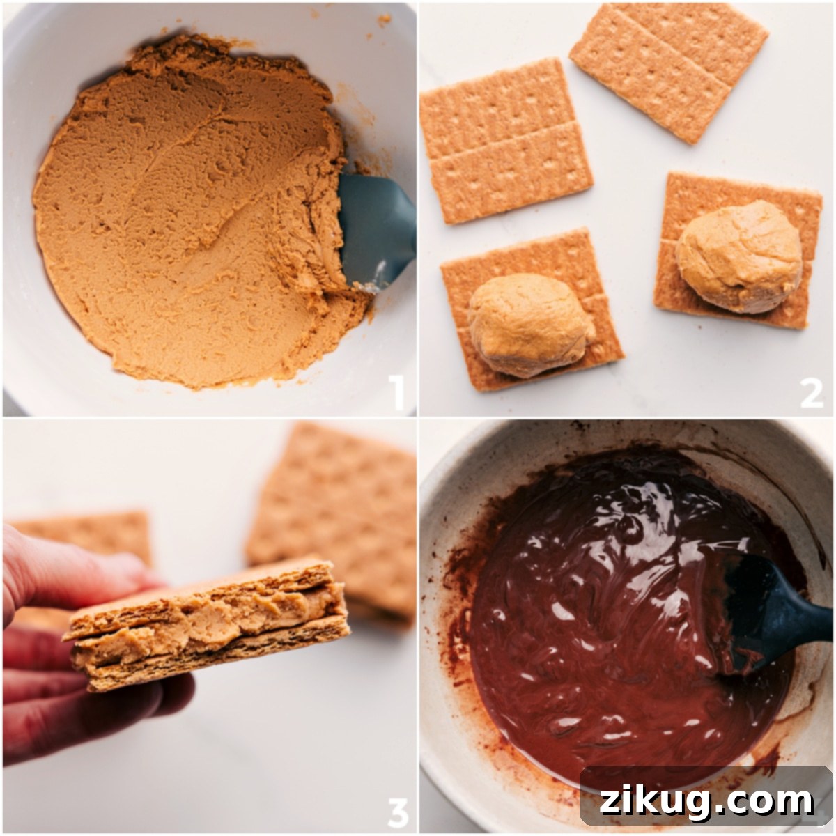How To Make Buckeye Graham Crackers The step-by-step process of making these delightful Buckeye Graham Crackers, from mixing the creamy peanut butter filling to spreading it between graham crackers, and finally, dipping each sandwich in a luxurious chocolate coating for an irresistible finish.