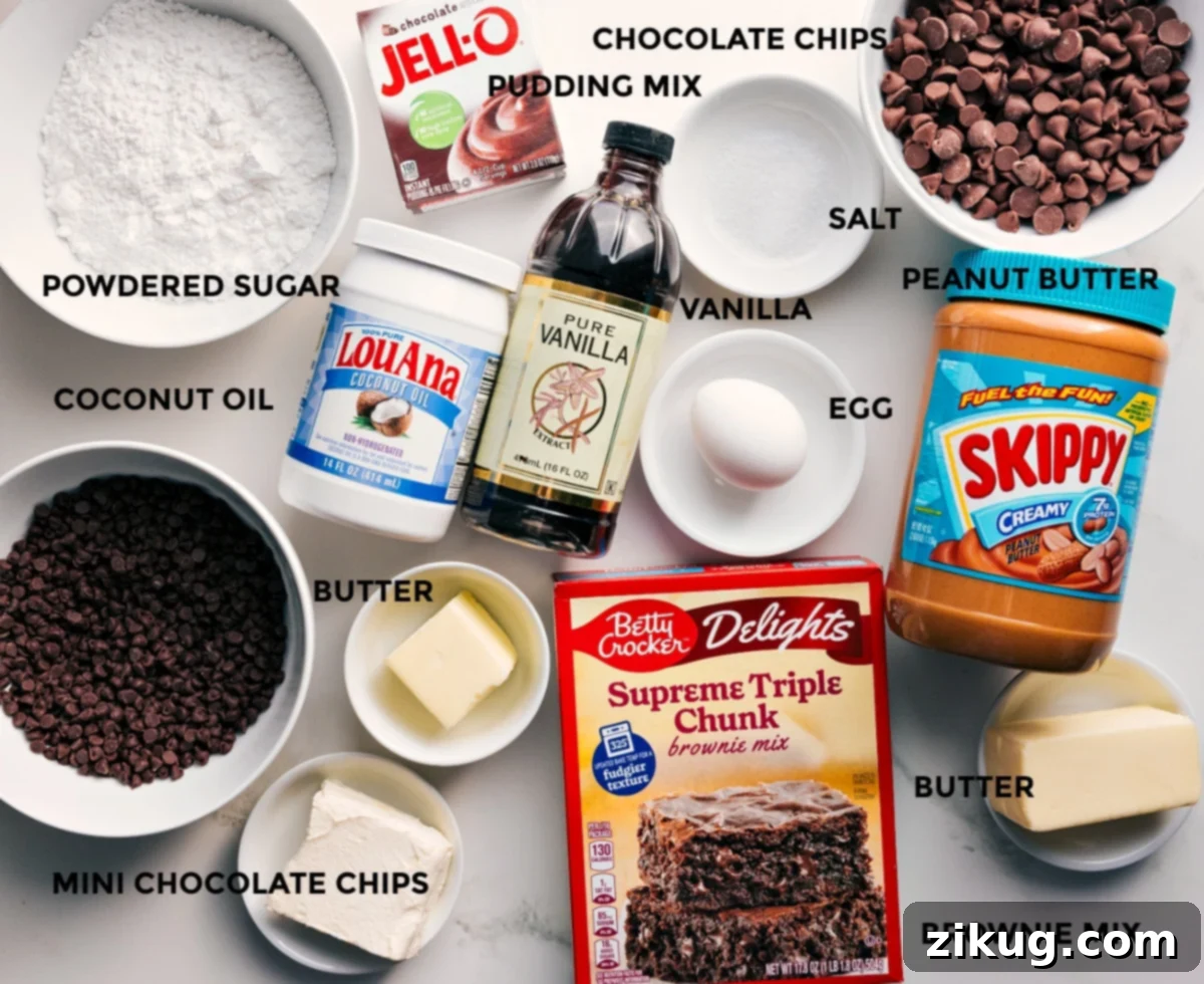 Buckeye Brownie Cookies Ingredients Ingredients for Buckeye Brownie Cookies.
