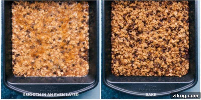 Cozy Chocolate Chip Oat Bake 5 Chocolate Chip Baked Oatmeal in a baking dish