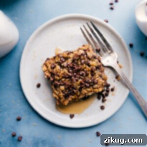 Chocolate Chip Baked Oatmeal squares