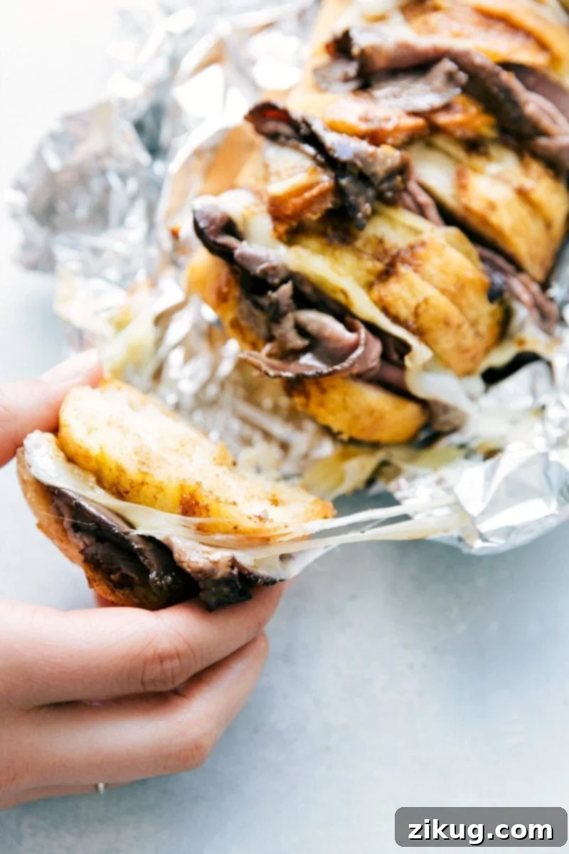 Savory French Dips in Foil 4 FOIL PACK French Dip Sandwiches! You will be blown away with how good and how EASY these are! Everyone loves them!! chelseasmessyapron.com
