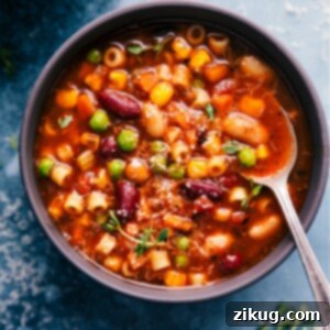 A bowl of delicious Olive Garden Minestrone Soup.
