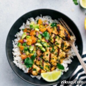 Grilled Cuban Mojo Chicken with Citrus Avocado Salsa