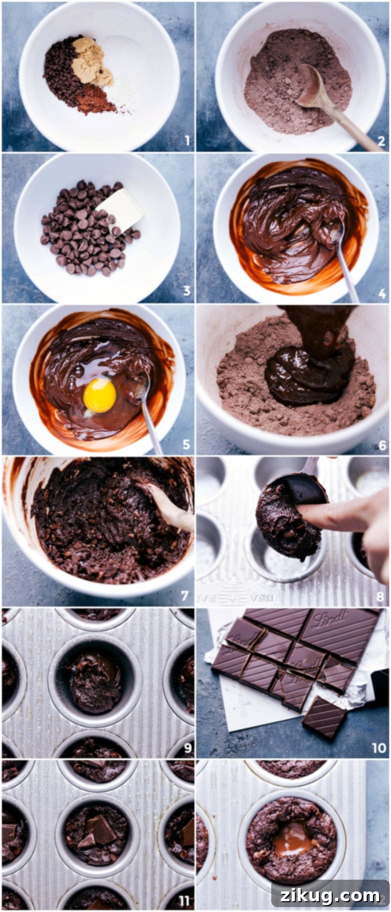Creating Irresistible Brownie Bites: Step-by-Step Instructions Step-by-step process of making the brownie bites recipe, from combining ingredients to baking in a mini muffin tin and finally cooling.