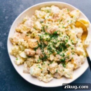 Fully dressed dish coated in a rich, creamy dressing.
