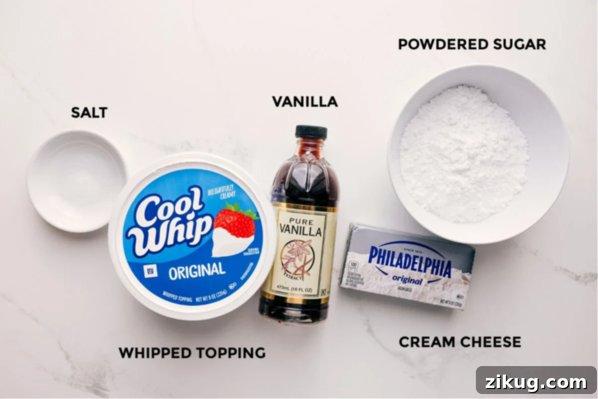 Ingredients for Cheesecake Dip