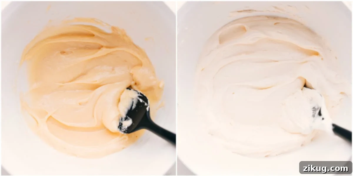Cheesecake Dip mixing process