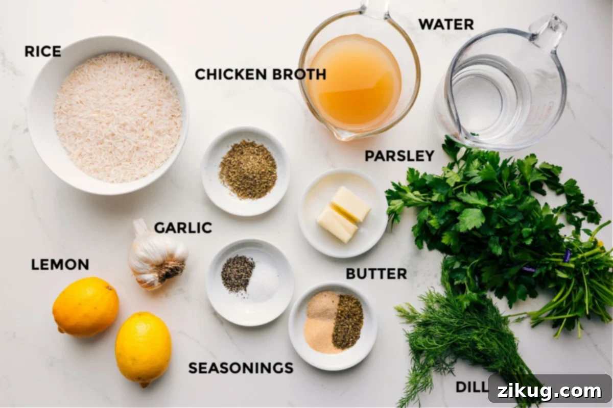 Greek Lemon Rice: A Zesty Delight 3 Ingredients for Greek Rice Recipe