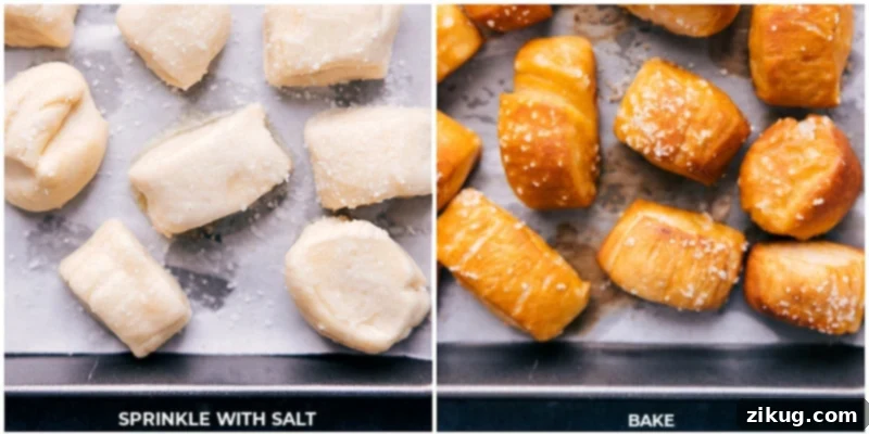 Pretzel Bites: A Homemade Snacking Sensation 9 Baking pretzel bites in the oven