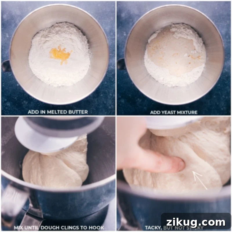 Pretzel Bites: A Homemade Snacking Sensation 4 Mixing the dough for homemade pretzel bites