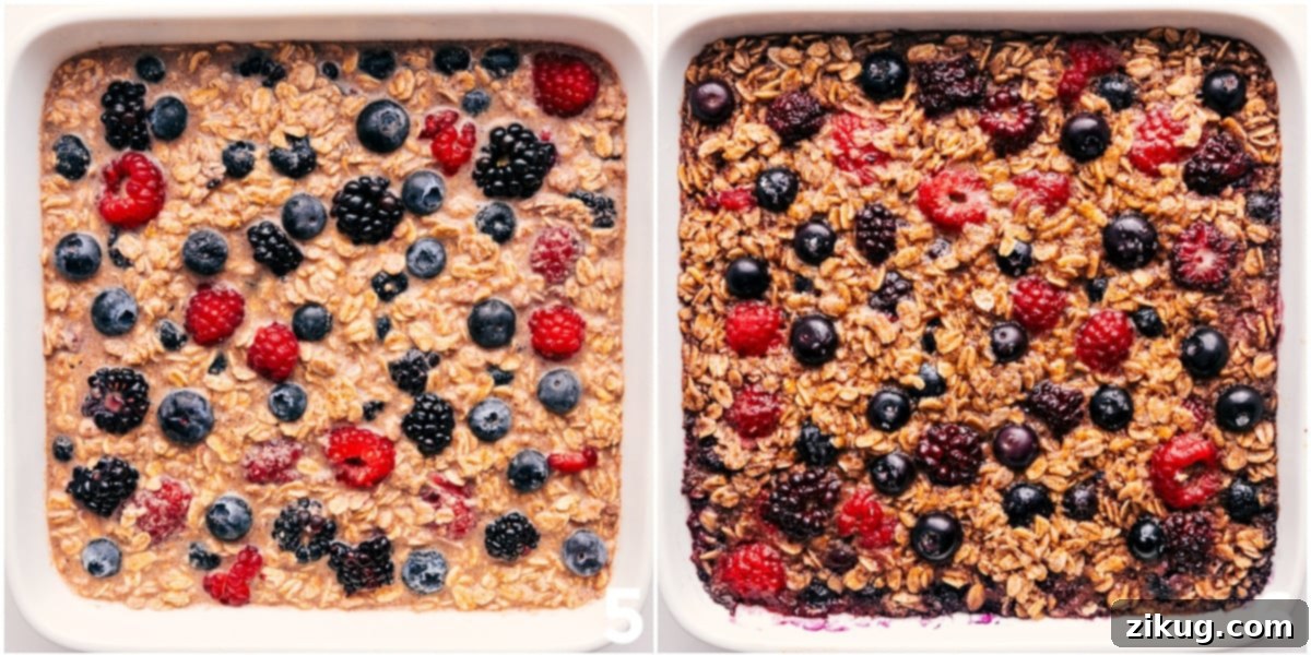 The breakfast being added to a pan and baked up to perfection.