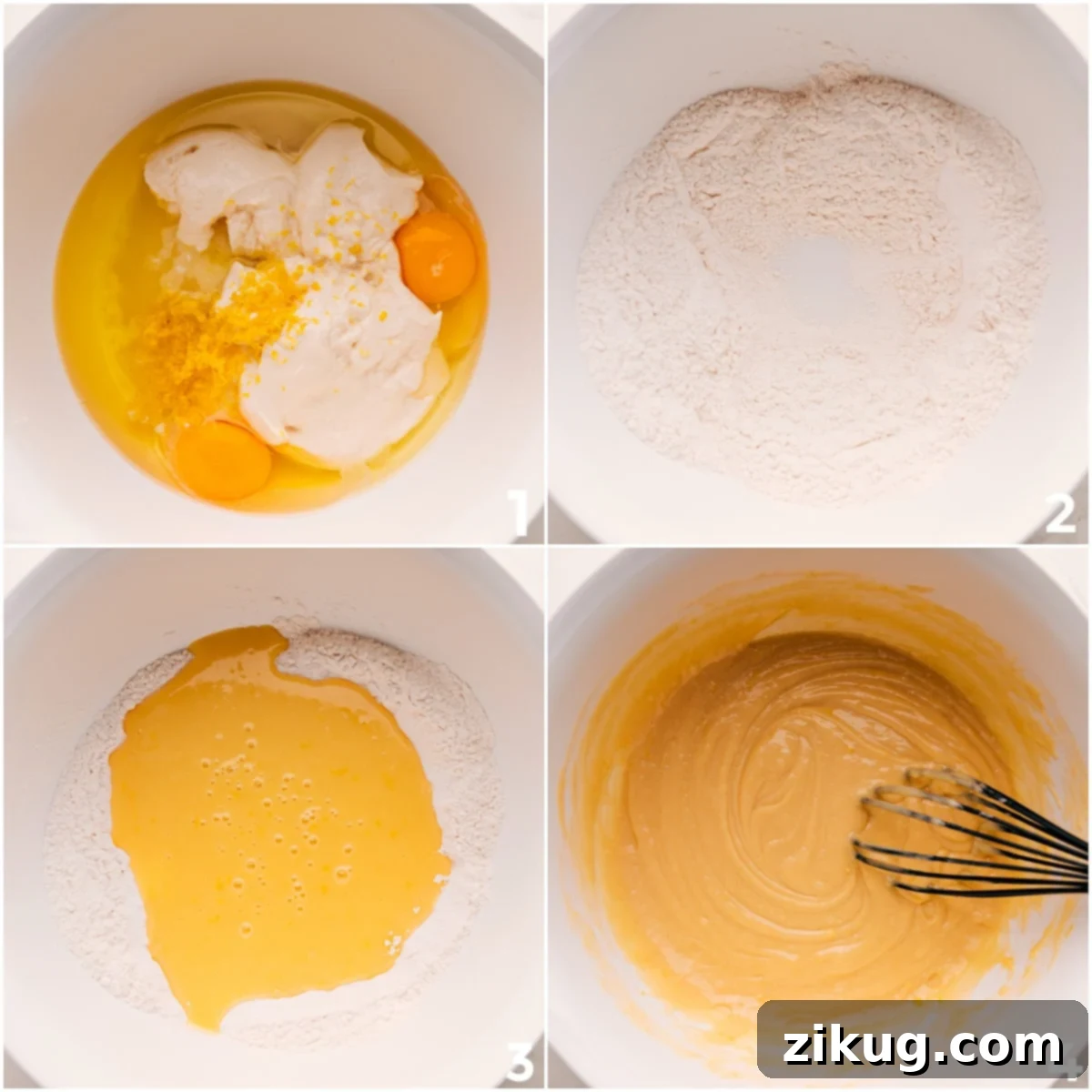 Lemon Bliss: A Zesty Slice of Sunshine 4 Mixing lemon bread ingredients