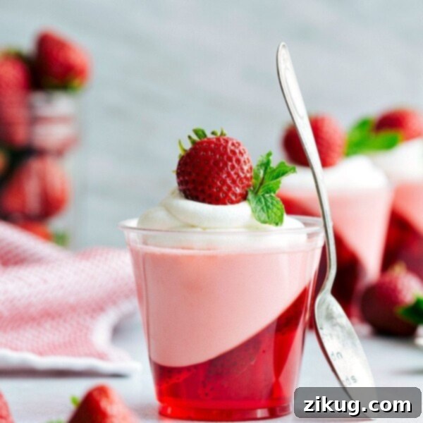 Strawberry Jello Parfait Cups