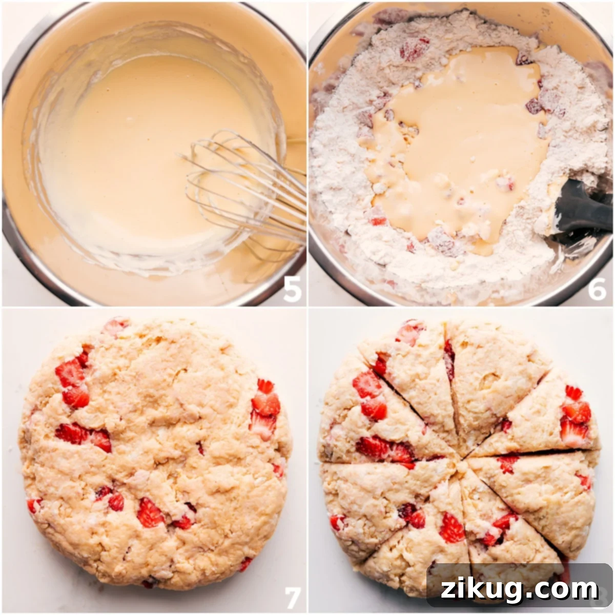 Shaping Strawberry Scones Kneading and shaping Strawberry Scones dough.